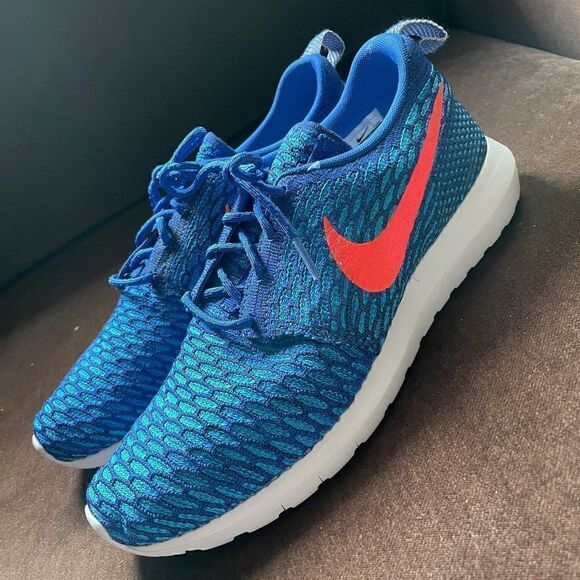 NIKE FLYKNIT ROSHERUN GAME ROYAL BLUE-BRIGHT CRIMSON SZ 9 [677243-401] main image 6
